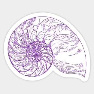 Tears of the Indigo Nautilus - Geometric Art - Septcho21 Sticker